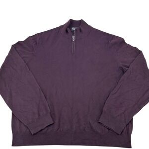 The Men's Store Bloomingdale's Sweater Mens XL Raisin Merino Wool 1/4 Zip
